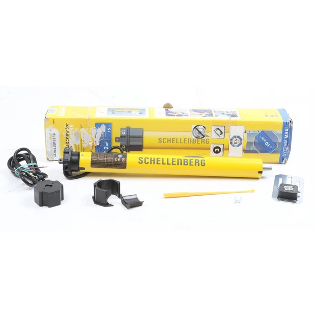 Moteur Tubulaire Schellenberg Maxi 15 Nm | Pour Volet Roulant Lourd, Prêt à Monter Avec Adaptateur | Force De Traction 25 Kg