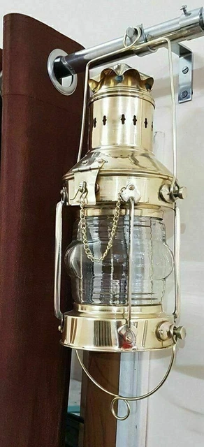 10 '' Vintage Messing Öllampe Maritime Schiffslaterne-Anker Boot Licht Lampe
