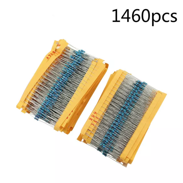 1460pcs 1/4W Metal Film Resistor Kit Assortment Set 73Value Labelled  1%Precision