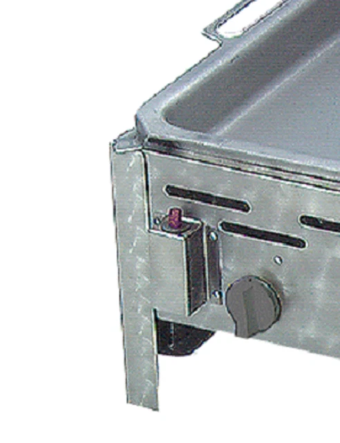 Gastrobräter 65 x 53 x 27 cm, Gasgrill Edelahl 3 flammig mit Rost und Pfanne 3