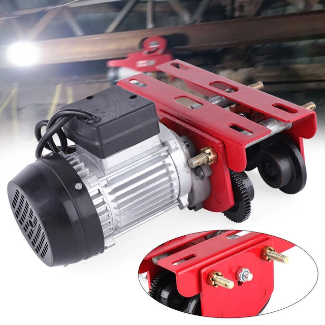 110V Electric Hoist Trolley Winch Overhead Crane Lift 1100LBS w/I-Beam Links