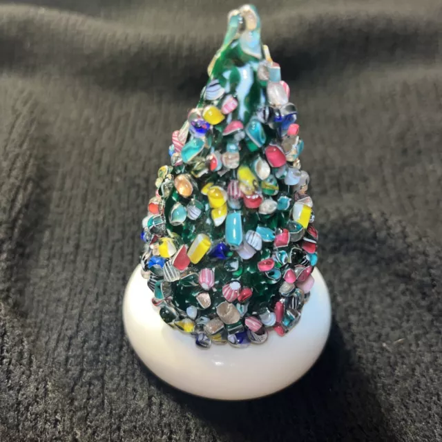 Vintage Cape Cod Glass Works Art Glass Christmas Tree 3 1/2"