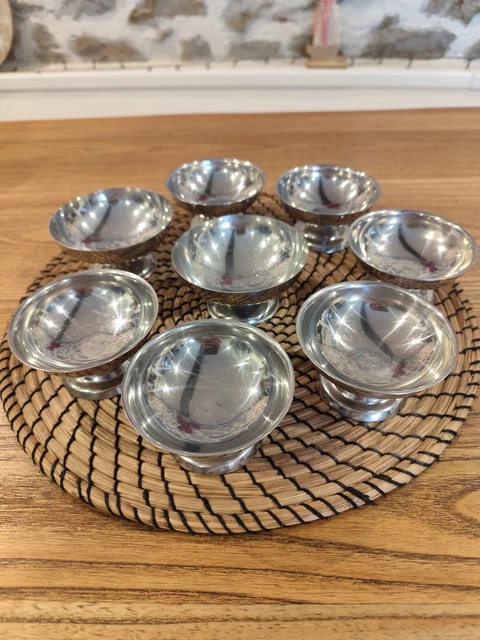 Set de 8 coupes à glace Letang et Remy en Inox 18/10 France