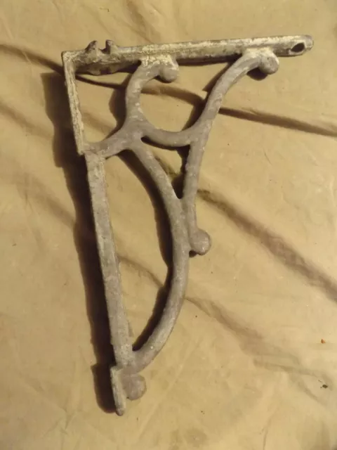 Vintage Antique Architectural Single Metal Shelf Bracket 10x12"for 6.5" shelf