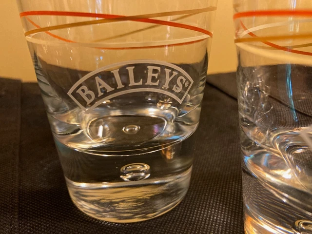 Baileys Irish Cream Glasses -On the Rocks Bubble Base - SET of 2 8oz - Cocktails