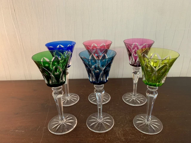 15 VERRES À digestif en cristal overlay rouge de Saint Louis (prix à la