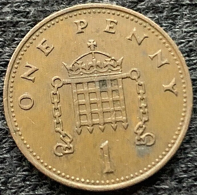 1986 UK 1 Penny Coin XF    #X305