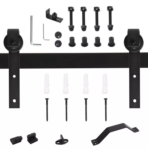 6.6 FT Sliding Barn Door Hardware Kit Slide Smoothly Quietly,Easy Install with