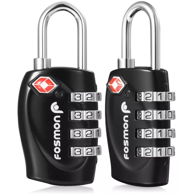 2xTSA Approve 4 Digit Combination Travel Suitcase Luggage Bag Lock Padlock Reset