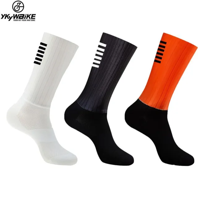 YKYWBIKE Mens Cycling Socks Anti Slip Silicone Unisex Bicycle Running Bike Socks