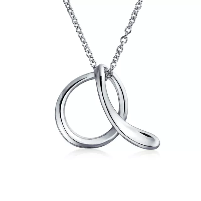 Letter Alphabet Script Initial Pendant Necklace .925 Sterling Silver