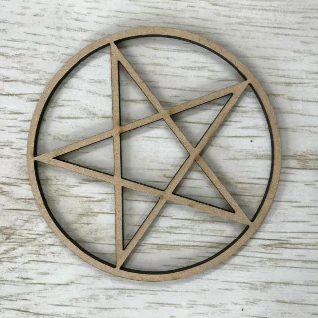 Holz MDF Wicca Pentagramm Pentagramm Symbole Formen Handwerk Verzierung Schilder