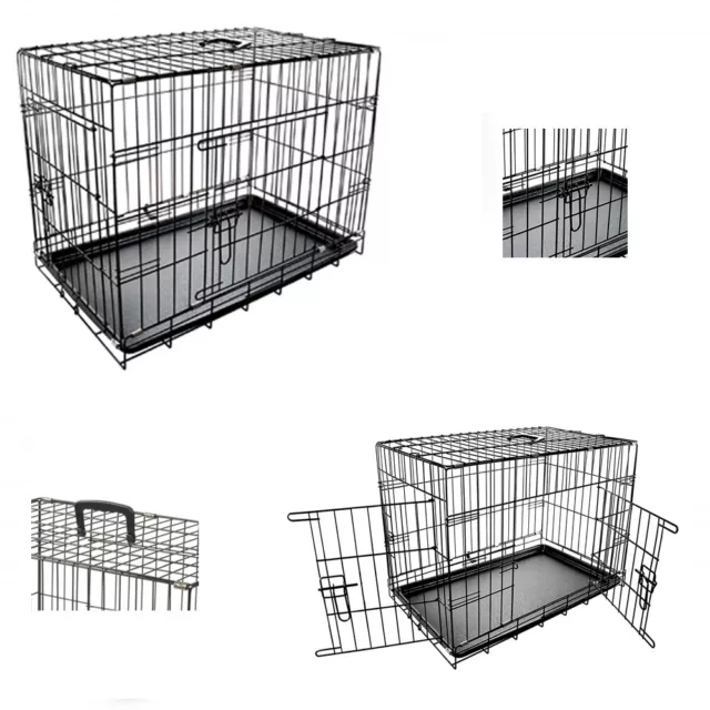 Dog Pet Training Transport crate Fold Flat cage Removable Tray Medium 30 UKDC