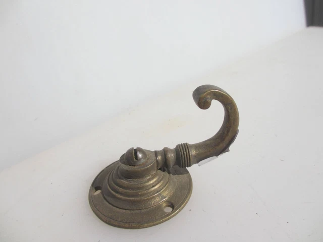 Victorian Brass Coat Hook Hanger Old Antique Vintage Art Nouveau