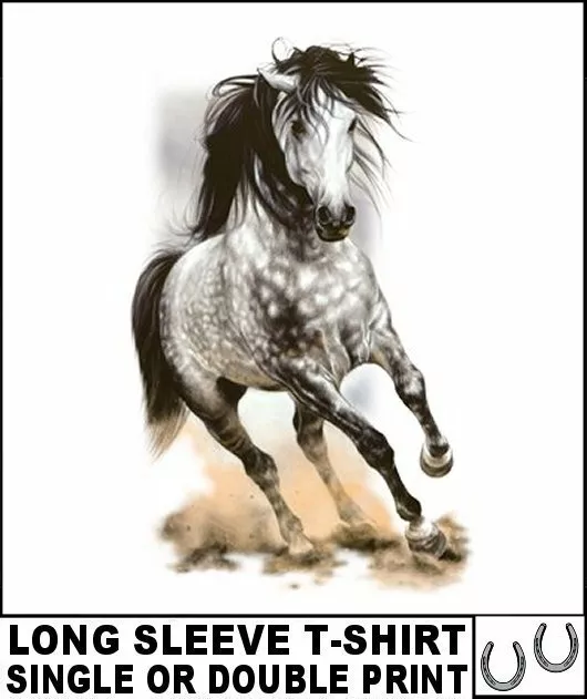 Beautiful Arab Or Andalusian Or Lipizzan Horse Long Sleeve T-Shirt Ab360