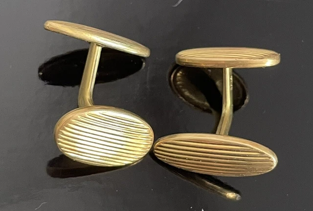 Boutons De Manchettes Anciens ORIA En Plaqué Or Ligné - Occasion, état Correct