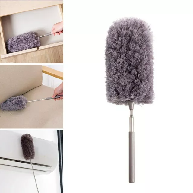 Adjustable Microfiber Duster Brush Furniture Clean Extend Stretch Feather Duster