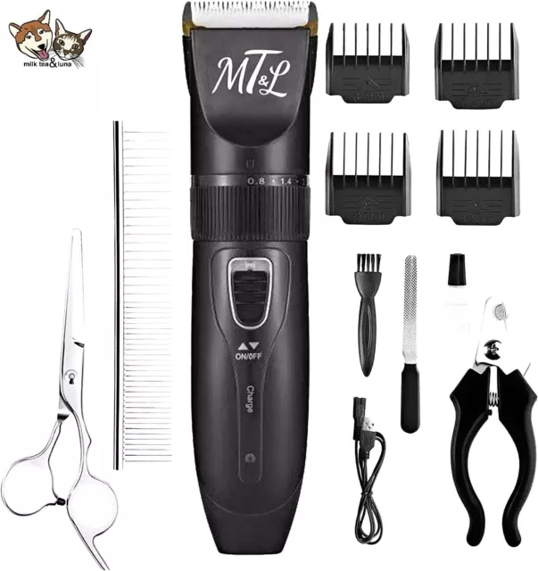 Professional Pet Dog Cat Hair Shaver Clipper Trimmer Set Rechargeable Low Noise