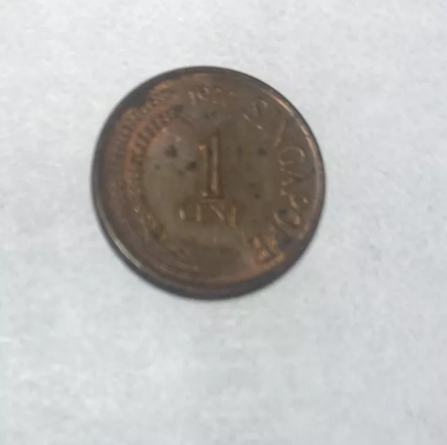 1970 Singapore 1 Cent Coin (See Pics For Grade) 3