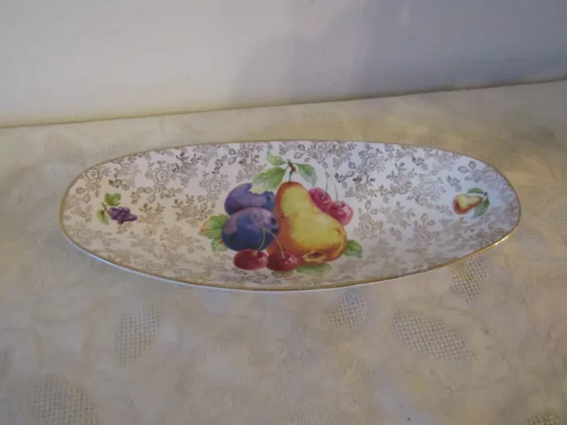 Vintage James Kent Old Foley Fruit Chintz Oval Fruit Serving Dish Bowl 31cm x 13