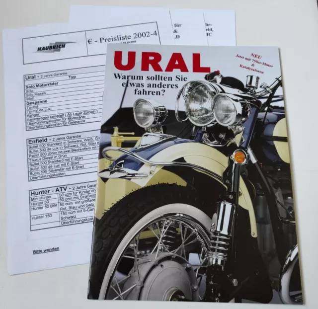 Side-car Ural Modellprogramm 2002 Deutsche Prospectus Catalogue Brochure Moto