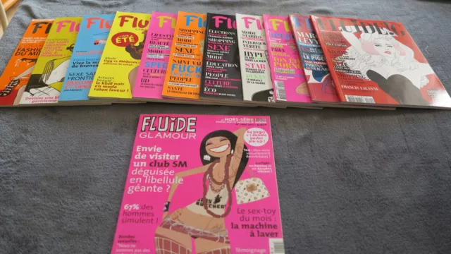 fluide glacial lot de 11 numéros FLUIDE G + N° 1 de FLUIDE GLAMOUR