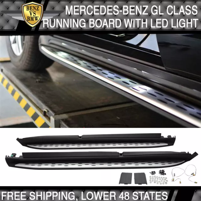 Fits 13-19 Benz GL X166 GLS OE Running Board LED Light Lamp Side Step Nerf Bars