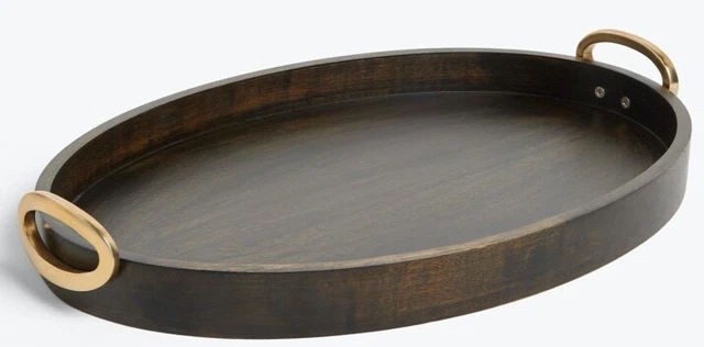 John Lewis extra großes ovales Holztablett, 62 cm x 40 cm, natürlich, neu im Karton