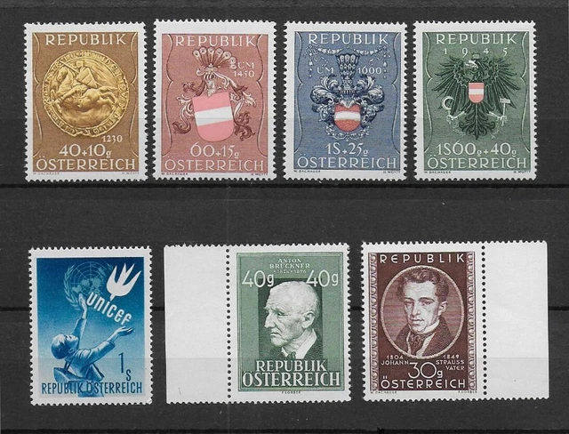 ÖSTERREICH LOT aus JAHRGANG 1949 ANK 945,949-952,953,954 postfrisch