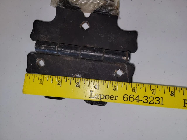 2 Vintage Black Strap Barn Door Gate Shed Hinges 11.5" Long Salvage