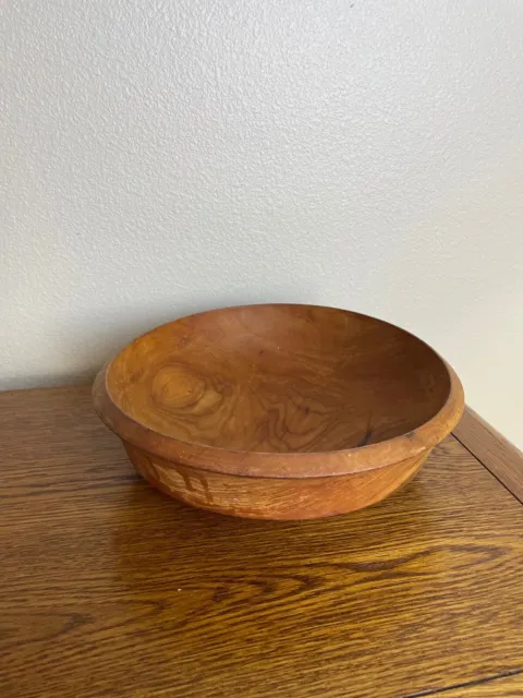 Vintage Woodpecker Woodware Wooden Serving Bowl Made in Japan 12" wide