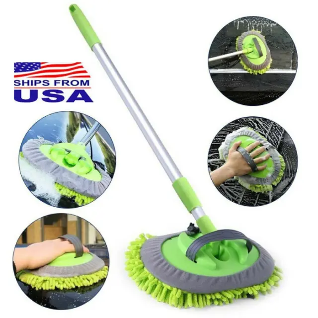 Adjustable Telescopic Car Wash Brush Kit Mop Long Handle Vehicle Cleaning Tool*