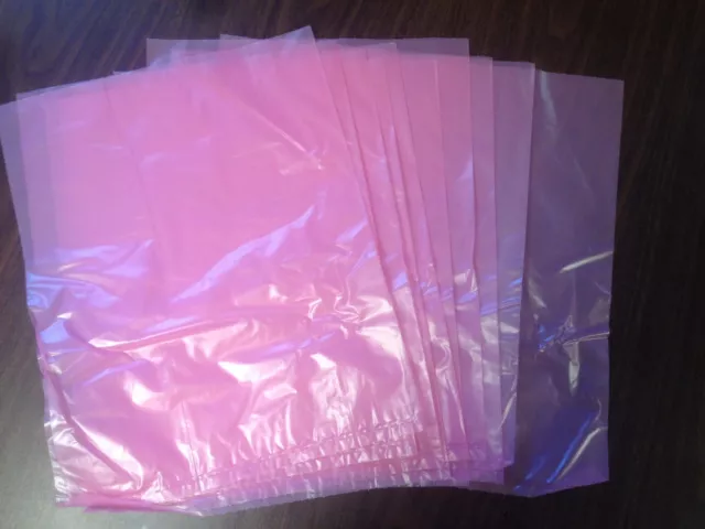 New Lot of 25 Anti-static Bags 12" x 15" 2 Mils Pink Poly Bag Open Ended Large