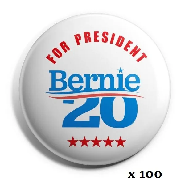 Bernie Sanders 2020 For President Campaign Buttons - Wholesale Lot of 100