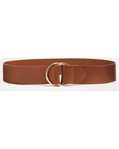 Vince Women's Small Lion Brown Double Circle Belt Soft Leather Waist Belt $280