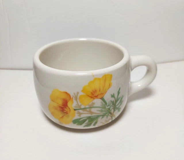 Santa Fe Railroad Dining Car California Poppy Coffee Cup Syracuse China 1970 99D