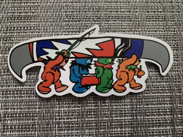 XL Grateful Dead / Jerry Garcia / Dead & Co Dancing Bears w/ Canoe Vinyl Sticker