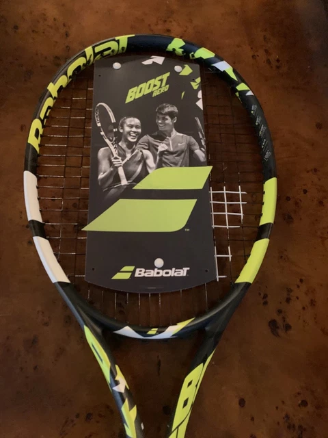 BABOLAT BOOST AERO Yellow/Black Tennis Racquet 16x19 Pre-Strung Grip 4 ...