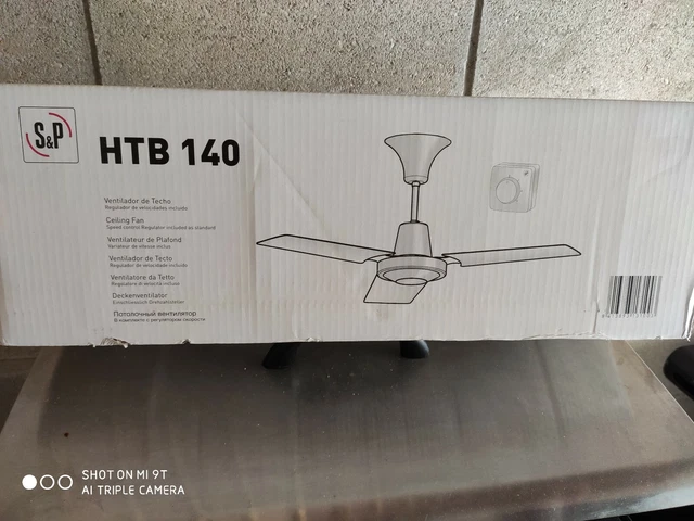 Ventilateur De Plafond S&P Blanc - 3 Pales, 1400 Mm, Avec Régulateur 3V