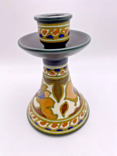 Art Nouveau Gouda Chamberstick Candlestick Signed From Holland 2