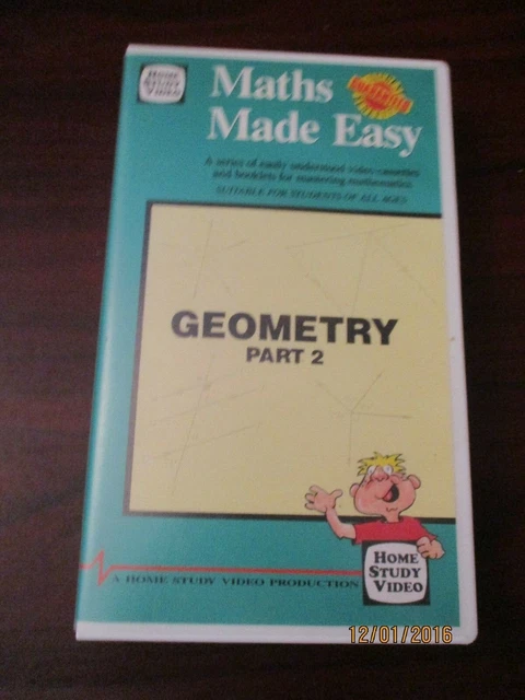 MATHS MADE EASY Geometry part 2 VHS Video Tape (NEW) £7.99 - PicClick UK