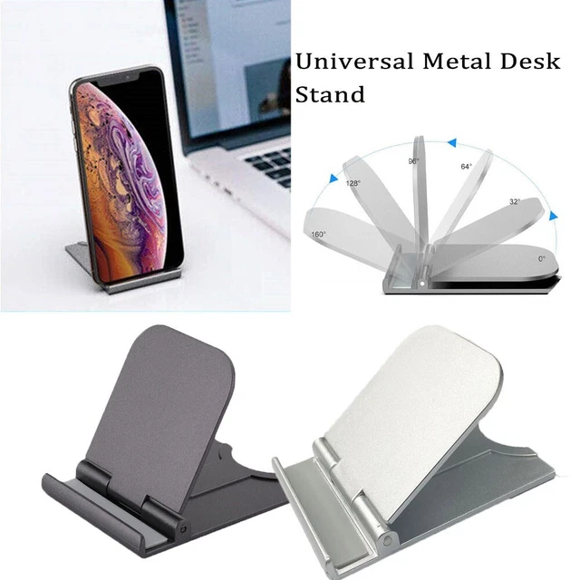 Universal Met Desk Stand Mobile Phone Tablet Holder Adjustable Foldable Portable