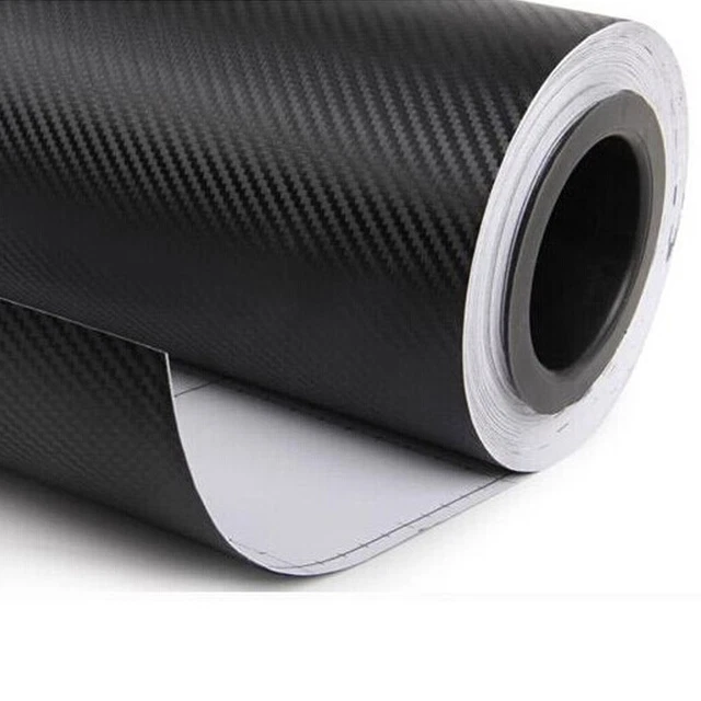 Film Adhésif Carbone 4D Noir - 5€/m², Sans Bulles, Flexible, Pour Voiture Ou Décoration