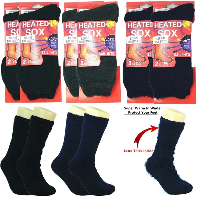12 Pairs Mens Heated SOX Extra Thick Work Winter Heavy Duty Warm Thermal Socks