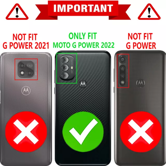For Motorola Moto G Power 2022 Phone Case Kickstand Cover+ Tempered Glass Screen 2