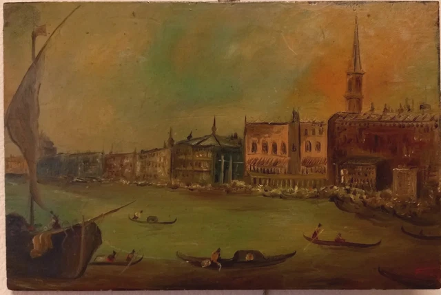 Gianni Testa, Venezia, Olio su Tavoletta,  1956,  15x22,3 Cm
