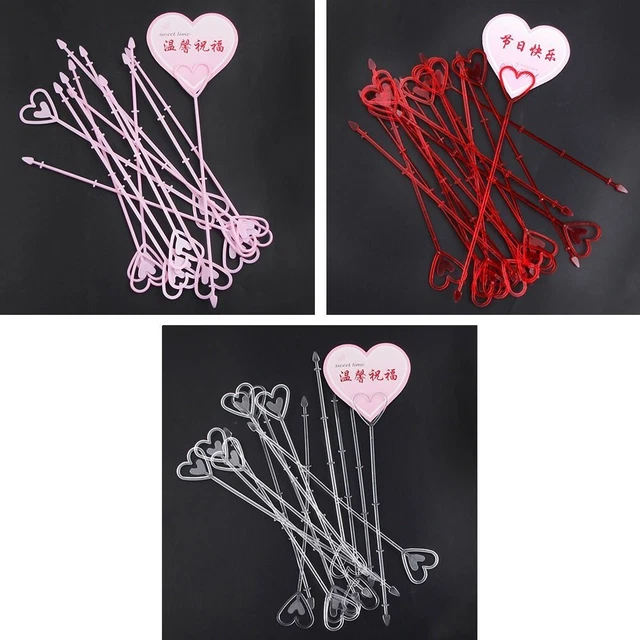 Flor Corazón Memo-Clips Insertar Barra Flores Lugar Tarjetas Portador Transparente
