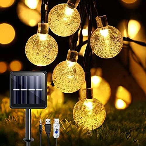TOPYIYI Guirlande Lumineuse Solaire 50 LED 8M Guirlande lumineuse Extérieure/...
