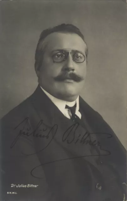 Julius BITTNER / Postcard photograph with autograph signature Signed