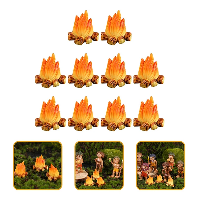 10pcs Miniatur Lagerfeuer Modell Feuer gefälschter Harz Bonfire Model